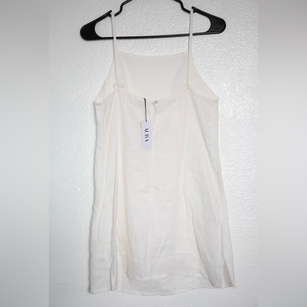 Free Label White Linen Mini Dress Small - Picture 4 of 6